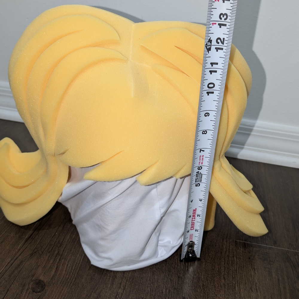 Foam Party Hat Yellow Wig Costume Prop - Picture 5 of 8